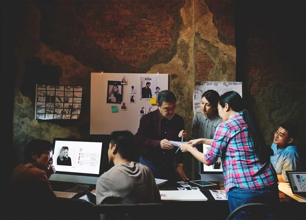 Team working on digital marketing